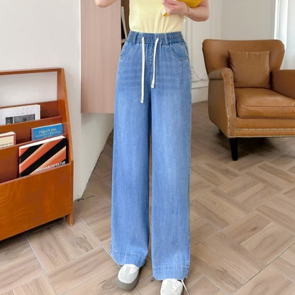 New Arrival Summer Thin Stretch Straight Elastic Denim Jeans In Lyocell Tencel