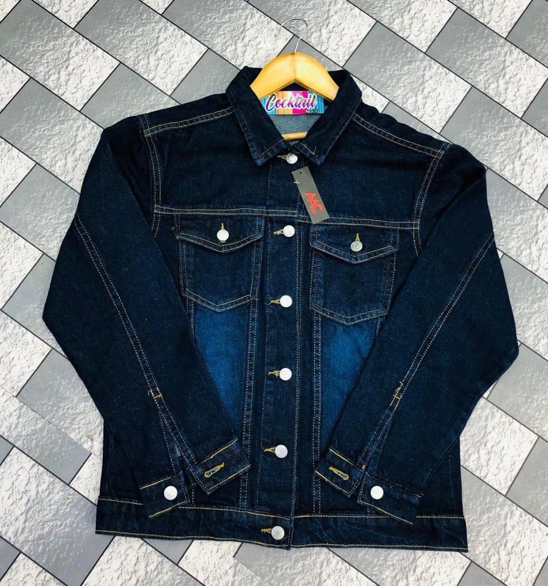 1 Pc Women's Stitched Denim Plain Denim Jacket